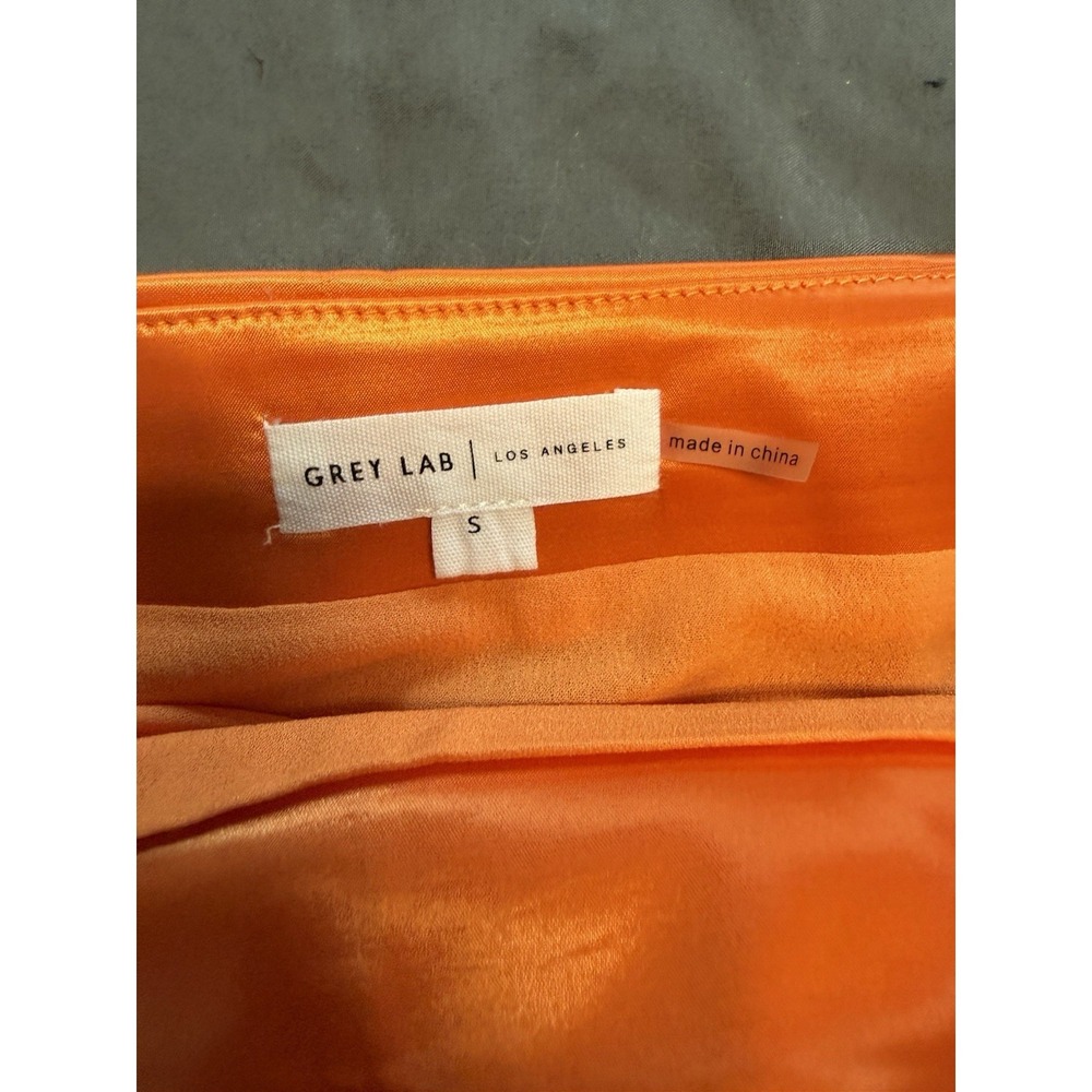 Grey lab Los Angeles Size Small Orange High Waist Mini Skirt Side Zipper - Picture 6 of 6